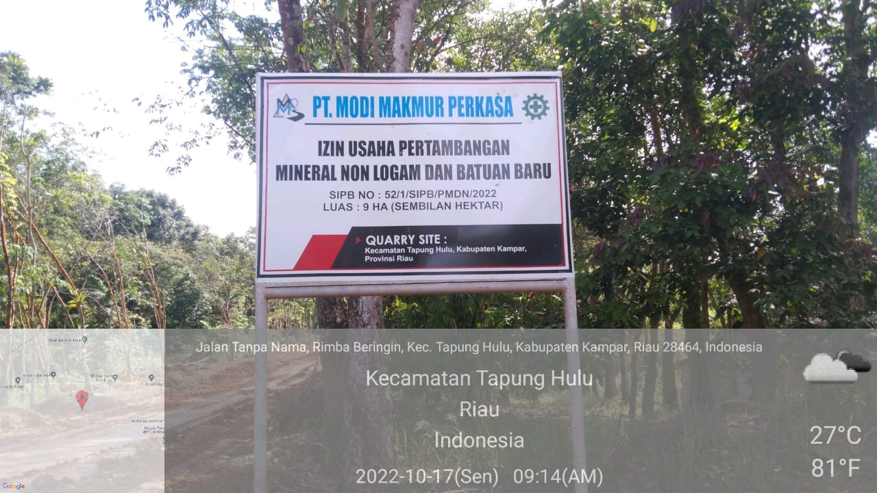 Diduga Kementrian Minerba Terbitkan Izin Tambang Galian PT. MMP Tembak di atas Kuda