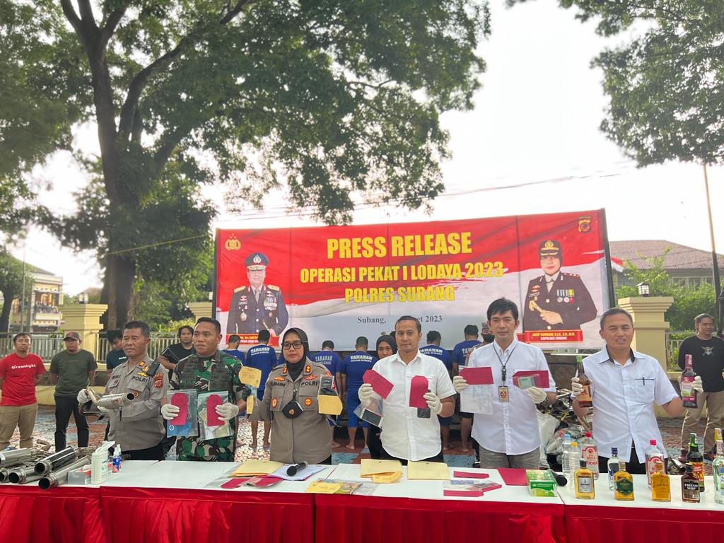 10 Hari Gelar Operasi Pekat, Polres Subang Berhasil Amankan 551 Knalpot Racing dan 7.474 Botol Miras