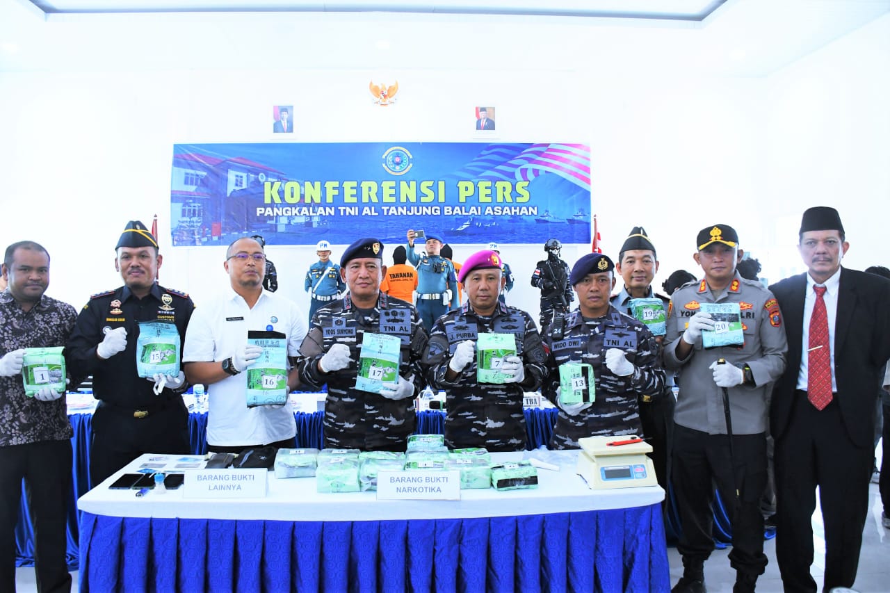 Pangkalan TNI AL TBA Gagalkan Upaya Penyelundupan 21 Kg Narkotika Jenis Sabu Senilai 25 Milyar