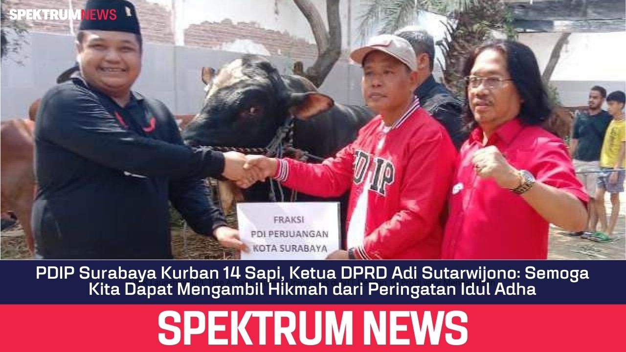 PDIP Surabaya Kurban 14 Sapi, Ketua DPRD Adi Sutarwijono: Semoga Kita Dapat Mengambil Hikmah dari Peringatan Idul Adha